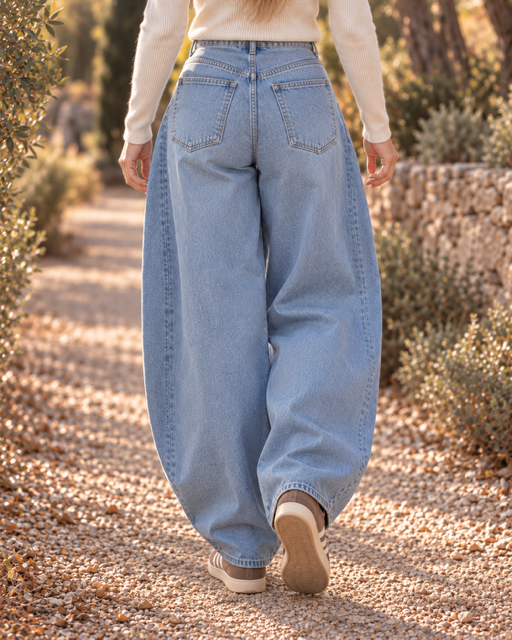 Trendy wide leg jeans met plooidetails