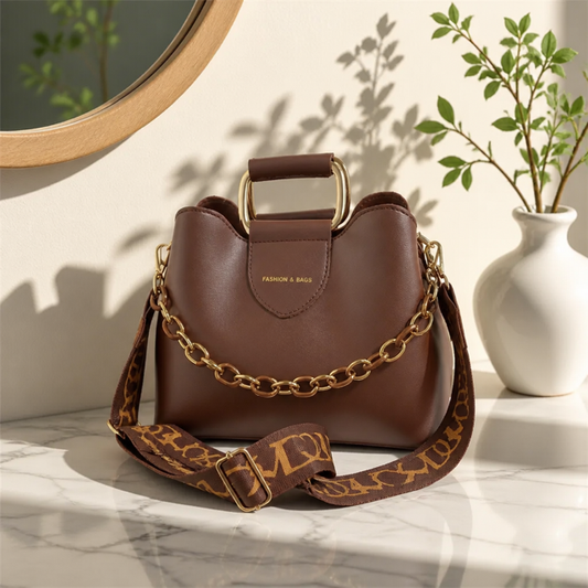 Handtas met details en brede strap