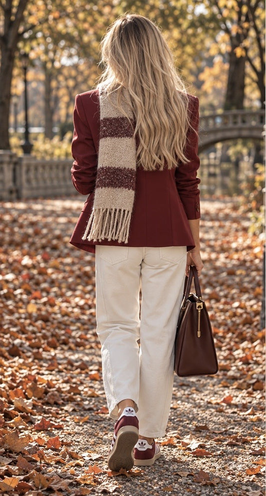 Witte barrel jeans met stikdetails