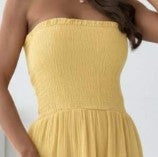 Elegante strapless maxi jurk