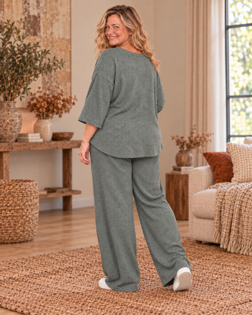 Zachte V-hals trui set met broek