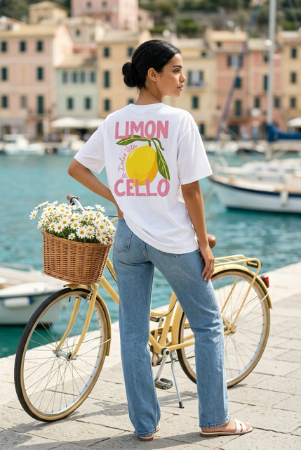 Witte t-shirt met limoncello print