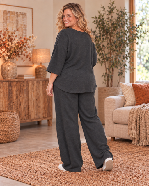 Zachte V-hals trui set met broek