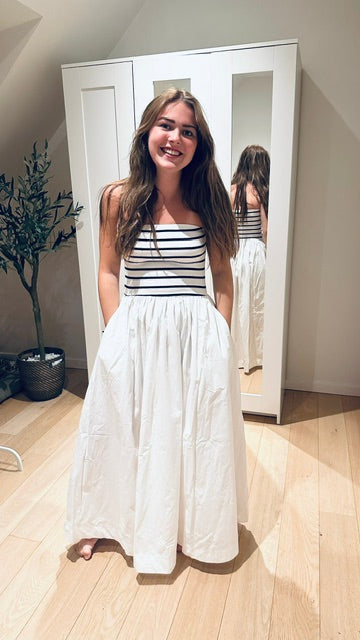 Witte strapless jurk